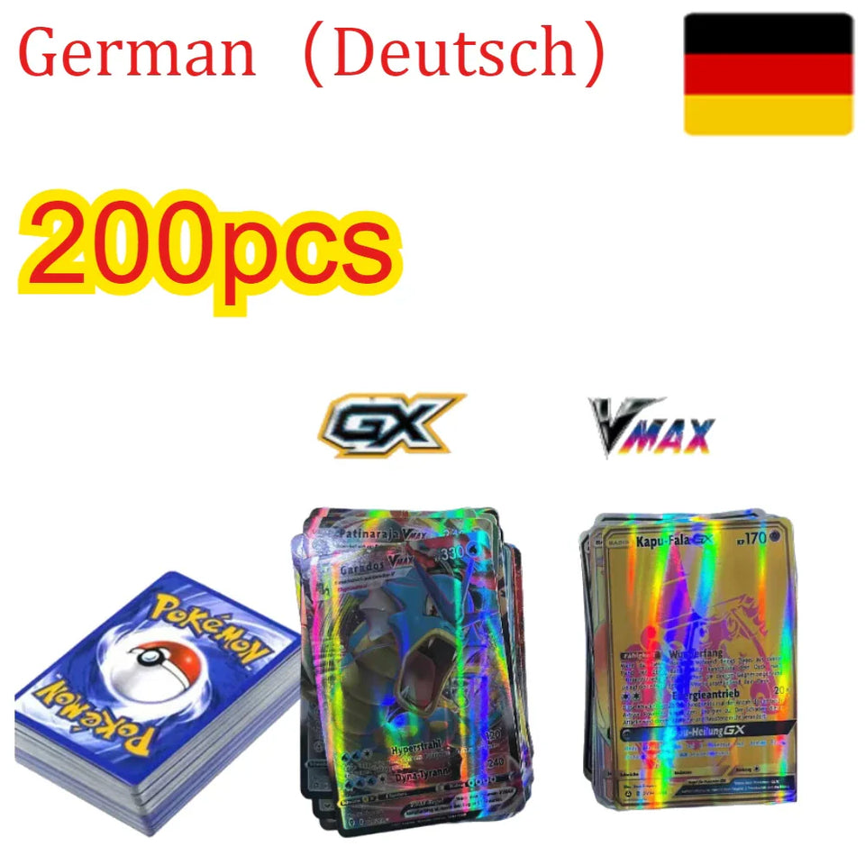54-200Pcs Pokemons French English German Korean Spanish Cards Pokemons Card Charizard Pikachu GX V VSTAR VMAX Battle Game Cards