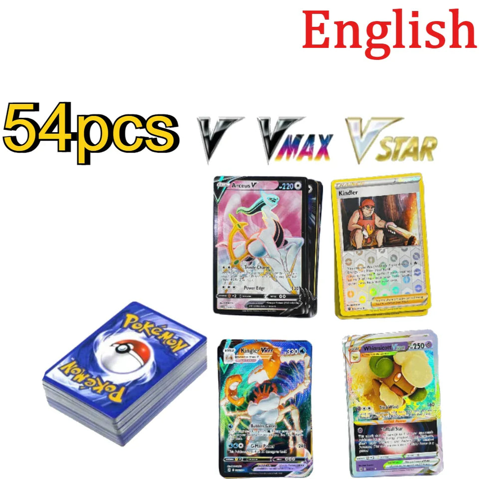 54-200Pcs Pokemons French English German Korean Spanish Cards Pokemons Card Charizard Pikachu GX V VSTAR VMAX Battle Game Cards