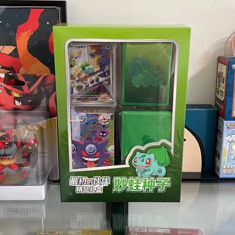 100% Original Pokes Trading Cards Ptcg First Partner Gift Box Charmander Squirtle Bulbasaur Card Simplified Chinese Version
