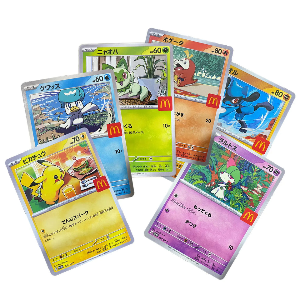 Handmade DIY Pokemon Card McDonald 6Pcs Limited Pikachu Collection Cards Proxy in Japanese Version