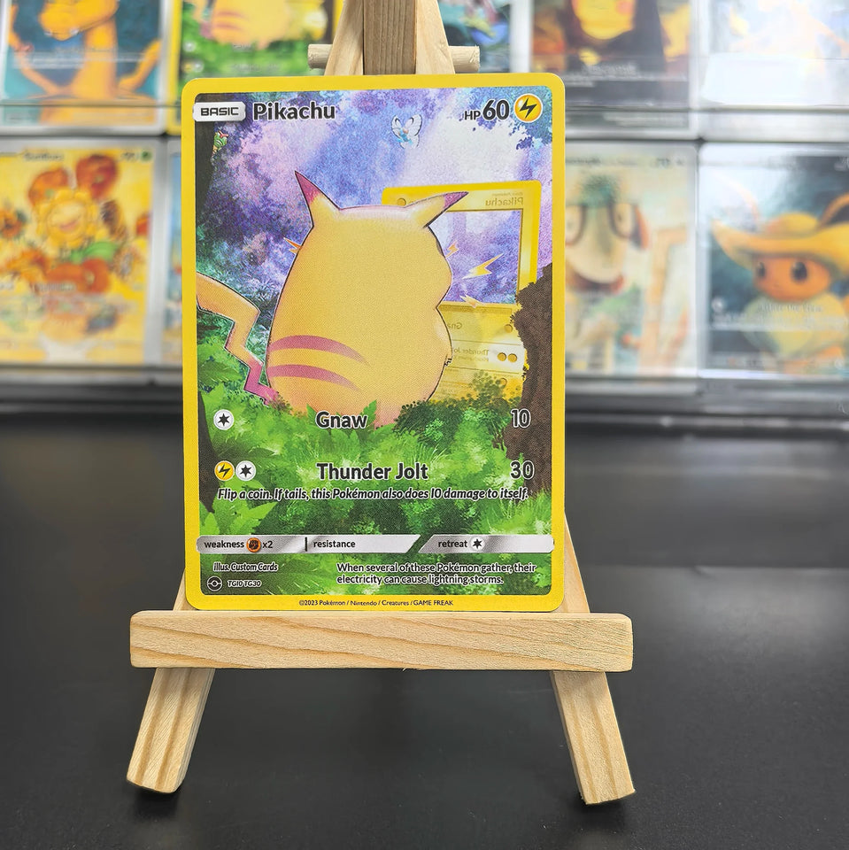 Van Gogh Museum Pokemon Cards PTCG Anime Pikachu Mew Charizard Eevee RARE Self Made Single Cards Classic Game Anime Cards Gift