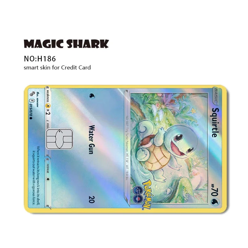 Charizard Gyarados Venusaur Blastoise Mewtwo Squirtle Snorlax Holographic Laser Credit Debit Card Film Skin Sticker