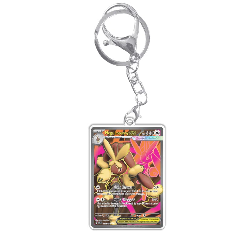 Keychain Card For Pokemon Mega Charizard Meowth Dawn M2 Phantasmal Flames Anime Game Self Made Acrylic Gift Pendant Decoration