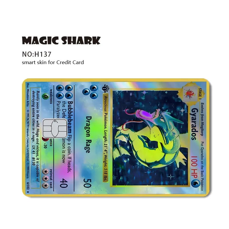 Charizard Gyarados Venusaur Blastoise Mewtwo Squirtle Snorlax Holographic Laser Credit Debit Card Film Skin Sticker