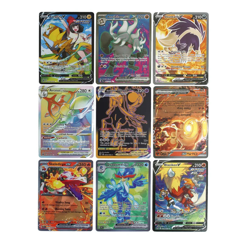 324/360Pcs/Set Pokemon Card Scarlet Violet Fusion Strike TEAM UP SUN MOON Evolving Skies English Booster Battle Transaction Card