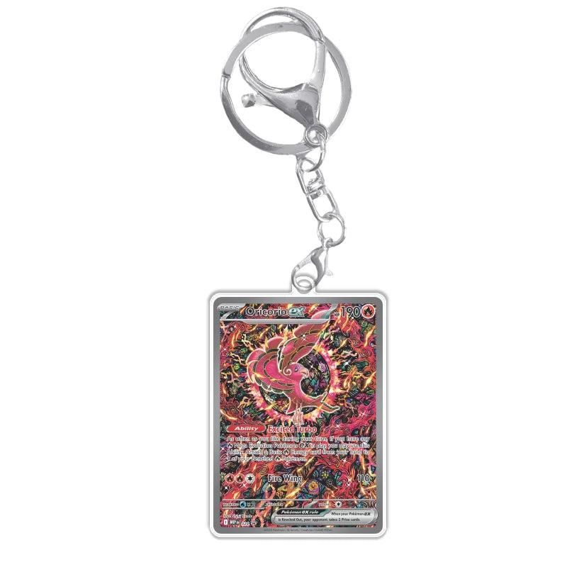 Keychain Card For Pokemon Mega Charizard Meowth Dawn M2 Phantasmal Flames Anime Game Self Made Acrylic Gift Pendant Decoration