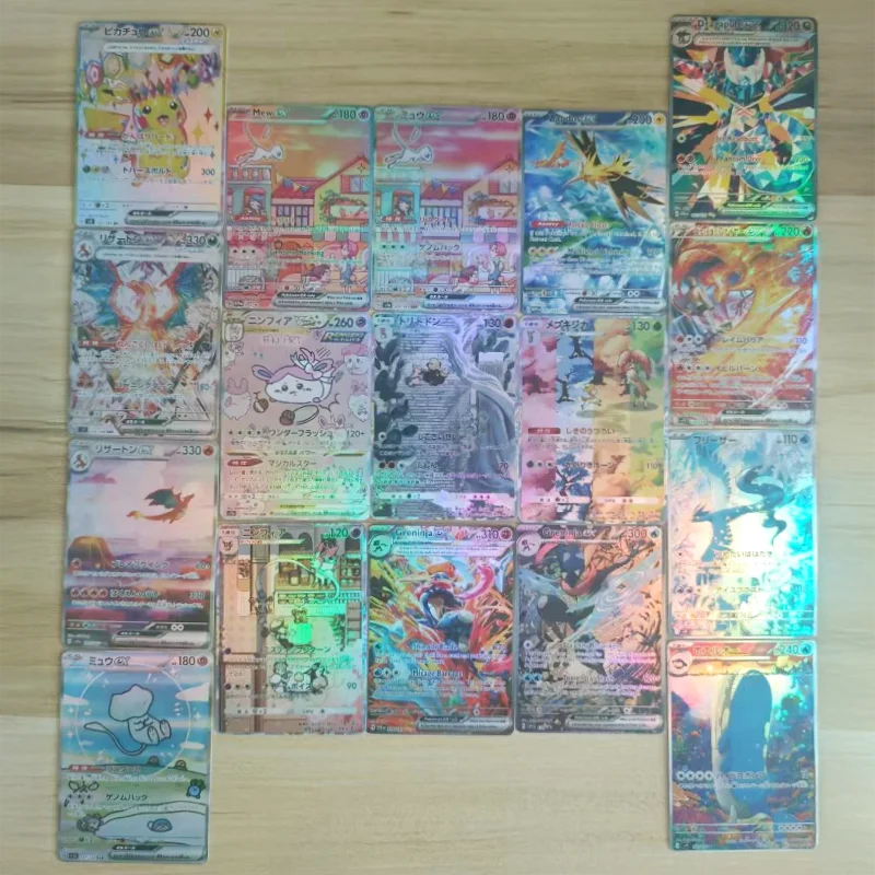 43Pcs/set Pokemon Card PTCG Zekrom Reshiram Victini Charizard Lillie Mew Greninja SV11W 11B Self Made Anime Game Collection Gift