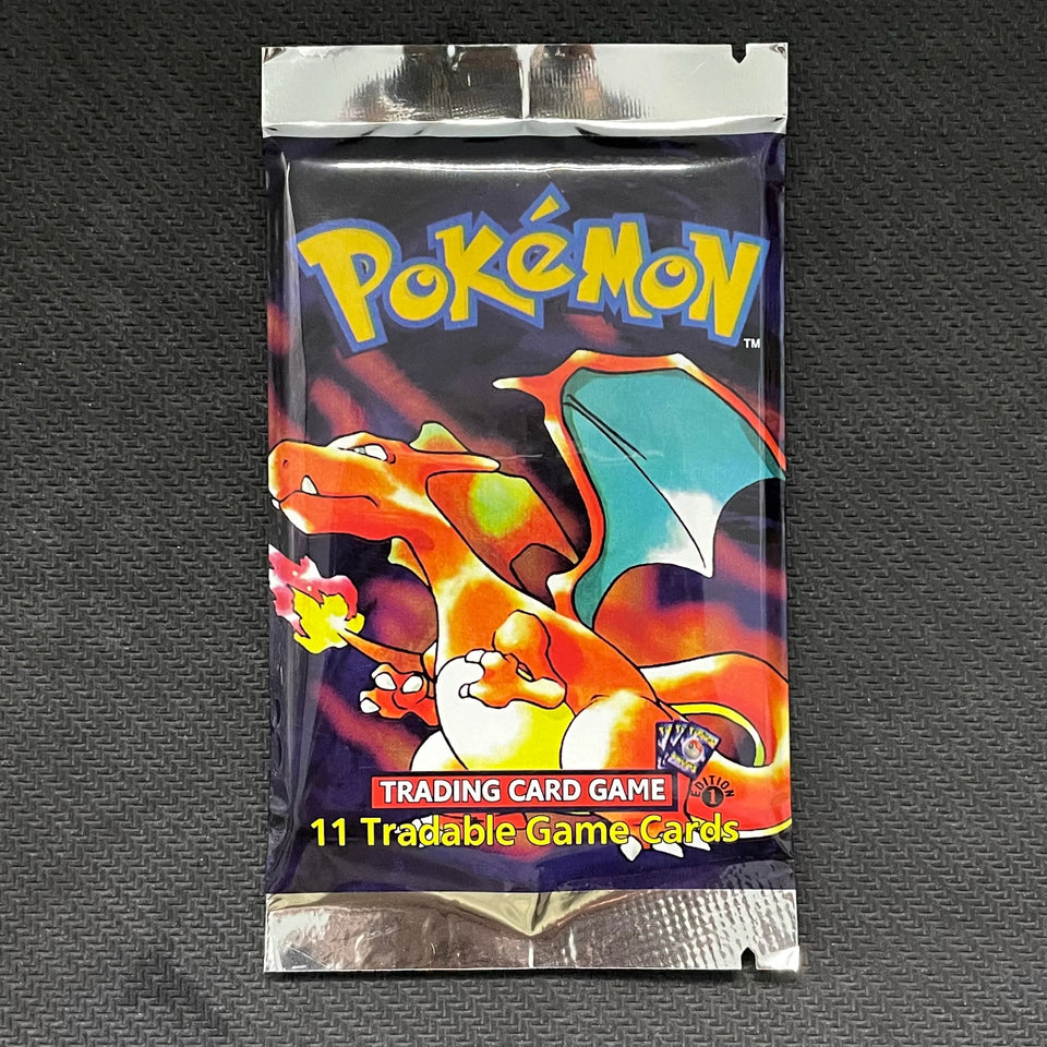 PTCG Cards English Booster Pack Art RARE THIN FONT Wrappers | Unlimited Ed. BASE SET Whole Box PKM DIY Card