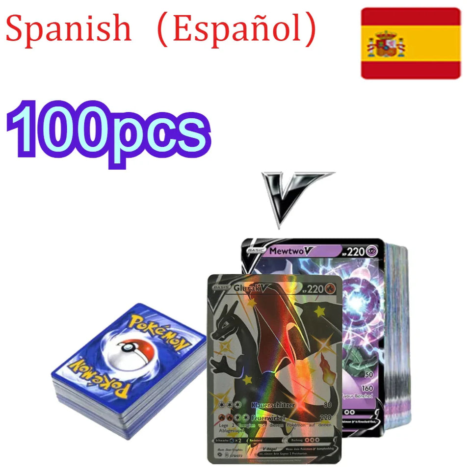 54-200Pcs Pokemons French English German Korean Spanish Cards Pokemons Card Charizard Pikachu GX V VSTAR VMAX Battle Game Cards