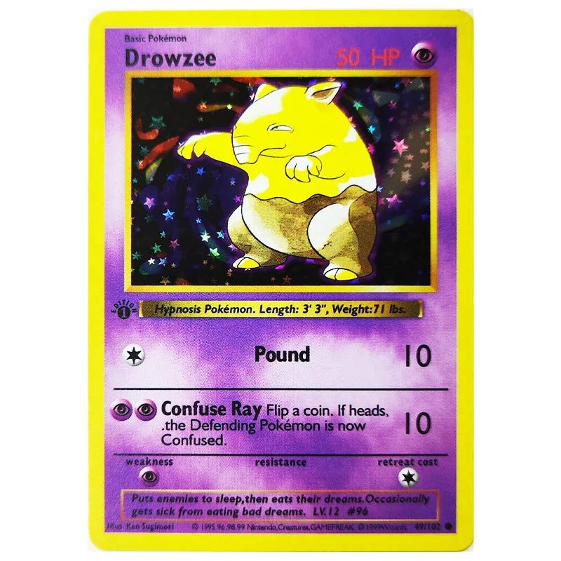 Pokemon Collection Cards 1996 1st Edition Flash Cards Charizard Blastoise DIY Game PTCG Game Anime Self Made Cards Gift Toys