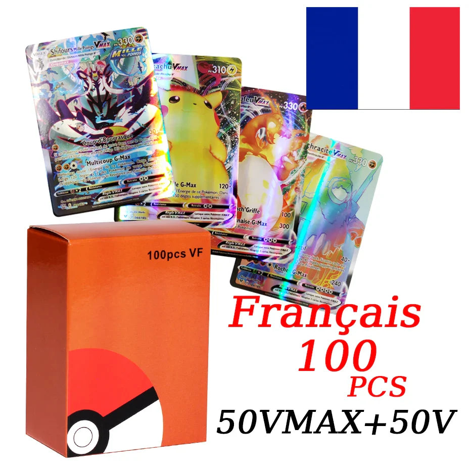 French Version Pokemon Cards VMAX V EX GX MEGA Carte Collection Battle Trainer Children's Christmas Toys Gift