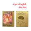10-110Pcs Pokemon Cards Gold Foil Golden Letters English Spanish French German Game Card Metalicas Charizard Vmax Gx Series Gift