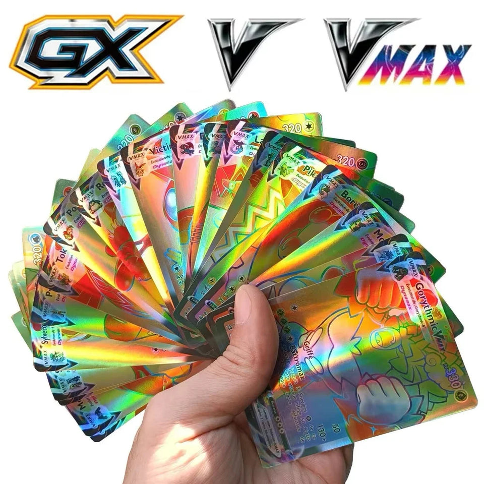 100Pcs New English French Spanish Pokemon Cards V GX VMAX TAG TEAM Game Battle Shining Card Collection Card Toys Gifts