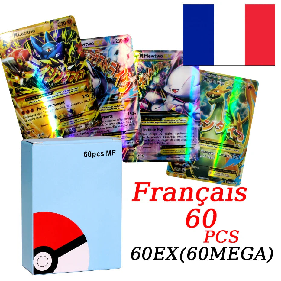 French Version Pokemon Cards VMAX V EX GX MEGA Carte Collection Battle Trainer Children's Christmas Toys Gift