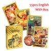 Pokemon Cards Vmax GX Gold Foil Flash Card English Spanish Colorful Pikachu Charizard French German Game Battle Collection Cards