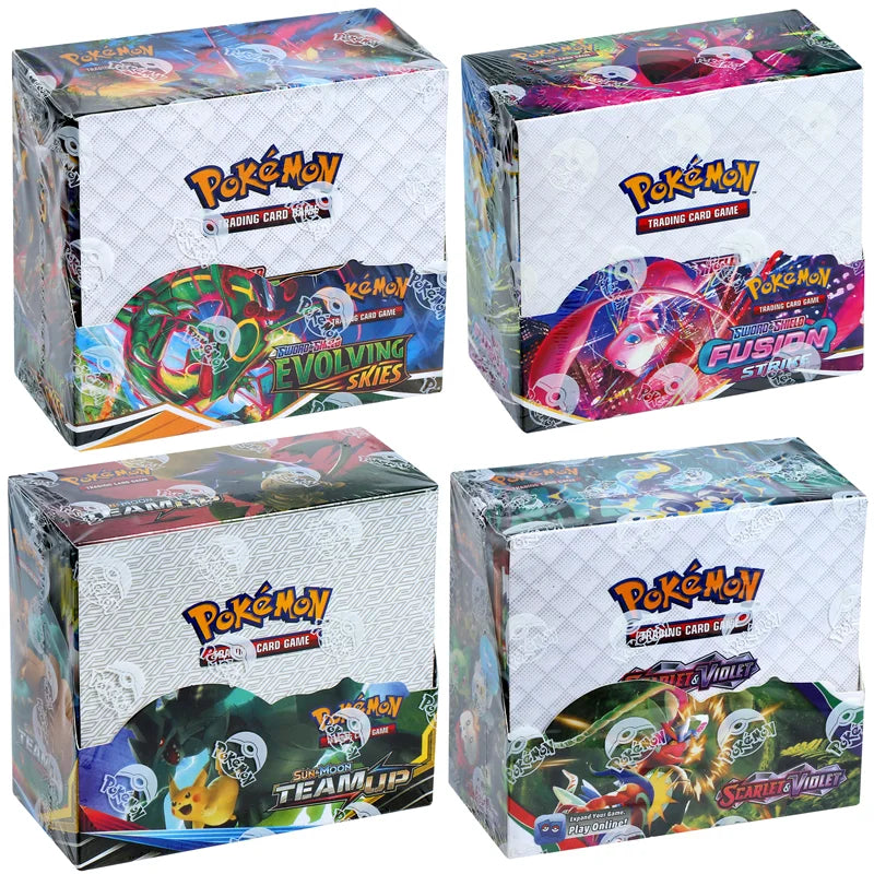 324/360Pcs/Set Pokemon Card Scarlet Violet Fusion Strike TEAM UP SUN MOON Evolving Skies English Booster Battle Transaction Card