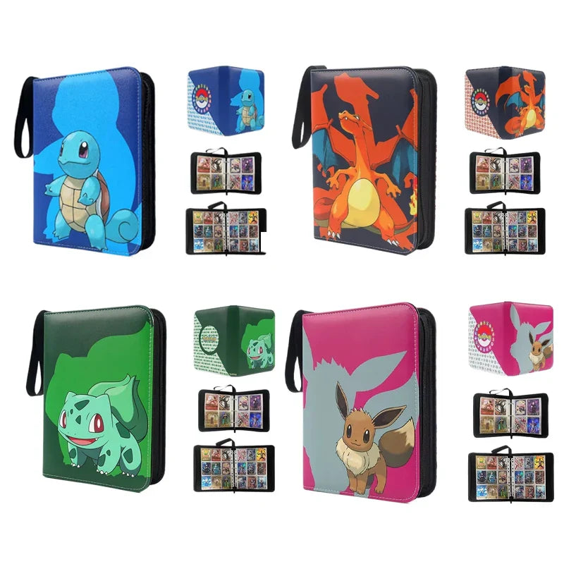 Pokemon Card Anime Figure Card Storage Bag Photo Album Collect Album Loose Leaf Pu Zipper Game King Fans Pikachu Card Pack Toys