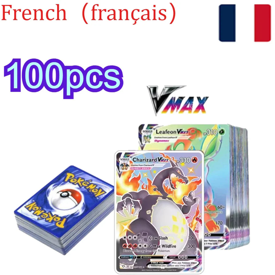 54-200Pcs Pokemons French English German Korean Spanish Cards Pokemons Card Charizard Pikachu GX V VSTAR VMAX Battle Game Cards