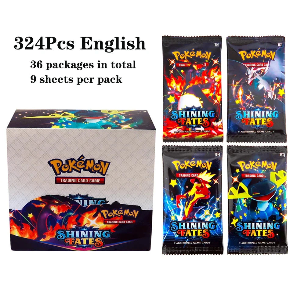324Pcs/box Pokemon TCG: Shining Fates Booster Box Collectible Trading Pokemon Card Game Child Gift Board game Surging Prismatic