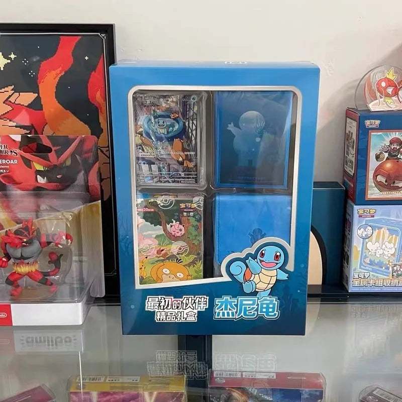 100% Original Pokes Trading Cards Ptcg First Partner Gift Box Charmander Squirtle Bulbasaur Card Simplified Chinese Version